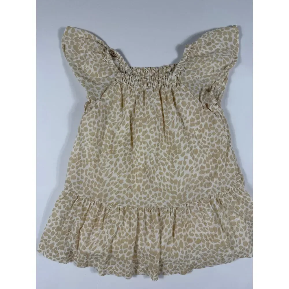 Gap Flutter Sleeve Animal Print Dress Size 4 Years
